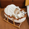 French-Style Polyester Cat Bed with Rocking Base