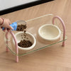 Wide-Opening Slow-Feeder Double Bowl Set for Pets