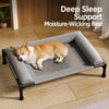 Elevated Faux Leather Dog Bed with Removable Washable Cover