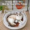 Cat Bed with Built-In Scratcher and Removable Washable Mat