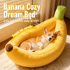 Banana-Shaped Pet Bed for Cats and Small to Medium Dogs