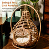 Handwoven Rattan Hanging Basket Cat Bed