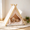 Semi-Enclosed Canvas Tent House for Small Dogs