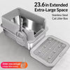 Stainless Steel Open-Top Cat Litter Box with High Sides