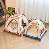 Foldable Semi-Enclosed Tent Bed for Cats and Small Dogs
