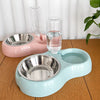 Double Pet Bowl with Water Dispenser for Dogs and Cats