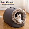 Enclosed Plush Pet Bed with Carry Handle