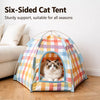 Semi-Enclosed Cat & Dog Tent Bed with Removable Washable Cushion