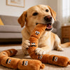 Four-Section Squeaky Sausage Dog Toy for Tug Play