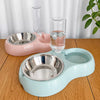 Double Pet Bowl with Water Dispenser for Dogs and Cats