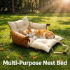 Portable Faux Leather Car Bed for Small Dogs and Cats