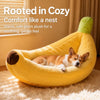 Banana-Shaped Pet Bed for Cats and Small to Medium Dogs