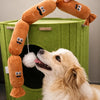 Four-Section Squeaky Sausage Dog Toy for Tug Play