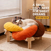 Petal-Shaped Elevated Cat & Small Dog Bed with Removable Cover