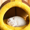 Enclosed Plush Pet Cave Bed with Carry Handle for Small Pets