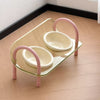 Wide-Opening Slow-Feeder Double Bowl Set for Pets