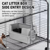 Stainless Steel Open-Top Cat Litter Box with High Sides