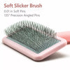 Cushioned Pet Pin Brush for Fluffing and Detangling