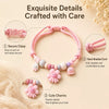 Adjustable Nylon Pet Collar with Bell and Camphor Wood Detail