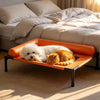 Elevated Faux Leather Pet Cot Bed for Dogs and Cats