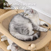 Two-Tier Wooden Cat Bed with Sisal Scratching Pads