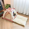 Foldable Semi-Enclosed Tent Bed for Cats and Small Dogs