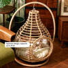 Handwoven Rattan Hanging Basket Cat Bed
