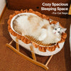 French-Style Polyester Cat Bed with Rocking Base