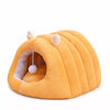 Enclosed Plush Cat Bed with Tunnel Design