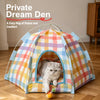 Semi-Enclosed Cat & Dog Tent Bed with Removable Washable Cushion