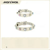 Rhinestone Faux Leather Pet Collar & Leash for Small Dogs & Cats