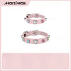 Rhinestone Faux Leather Pet Collar & Leash for Small Dogs & Cats