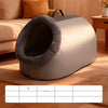 Enclosed Plush Pet Cave Bed with Carry Handle for Small Pets
