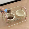 Wide-Opening Slow-Feeder Double Bowl Set for Pets