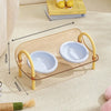 Wide-Opening Slow-Feeder Double Bowl Set for Pets