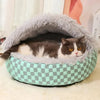 Semi-Enclosed Winter Pet Bed for Cats & Small Dogs, Shell Design