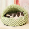Semi-Enclosed Winter Pet Bed for Cats & Small Dogs, Shell Design