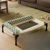 Elevated Pet Cot with Detachable Cushion and Mesh Surface