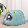 Enclosed Plush Cat Bed with Tunnel Design
