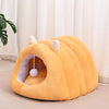 Enclosed Plush Cat Bed with Tunnel Design