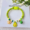 Adjustable Nylon Pet Collar with Bell and Camphor Wood Detail