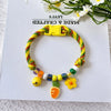Adjustable Nylon Pet Collar with Bell and Camphor Wood Detail