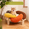 Petal-Shaped Elevated Cat & Small Dog Bed with Removable Cover